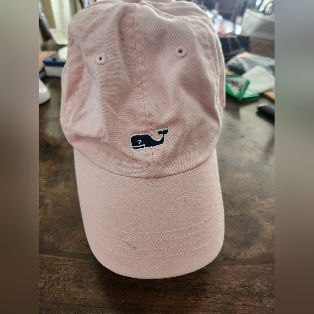 Vineyard Vines pink classic logo whale baseball cap